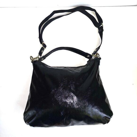 Coach Daisy Liquid Gloss Hobo Bag | Black Patent Leather Gold Hardware | Y2K EUC - Picture 7 of 16